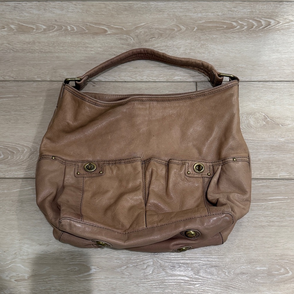 MARC BY MARC JACOBS Totally Turnlock Faridah Tan Leather Hobo Bag